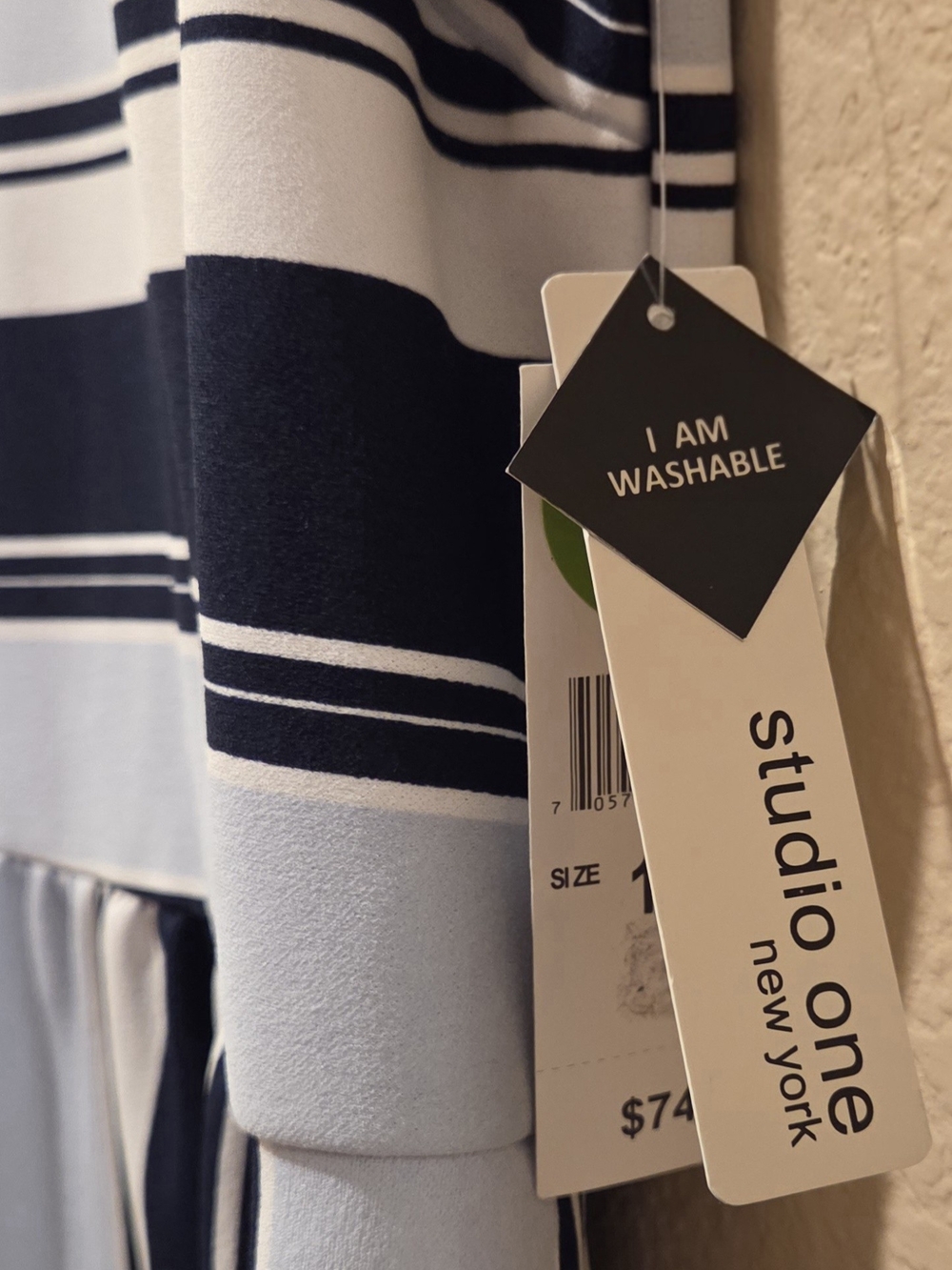 Sleeveless Navy & Light Blue Striped Midi Dress - Picture 4 of 7